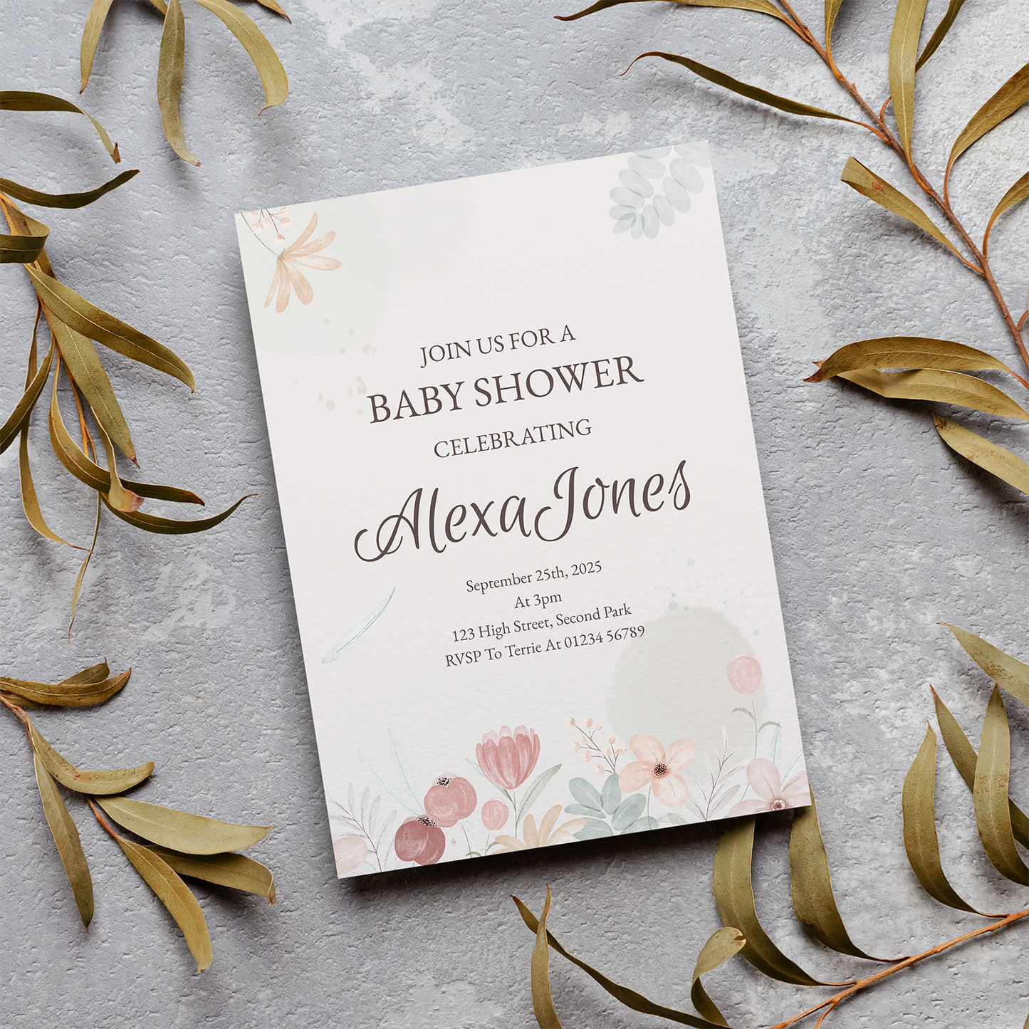Baby Shower Invite - Flowers