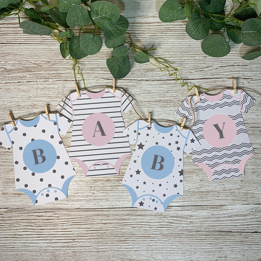 Personalised Onesie Bunting in Patterned Design - 2 colour pack