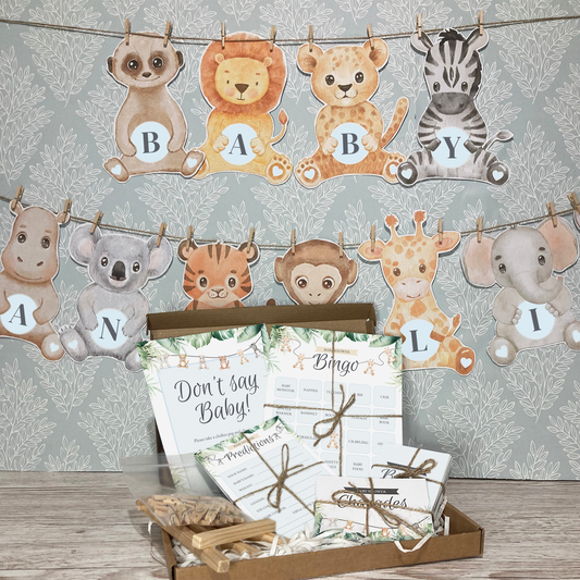 Small Baby Shower Bundle, Animal Kingdom Theme