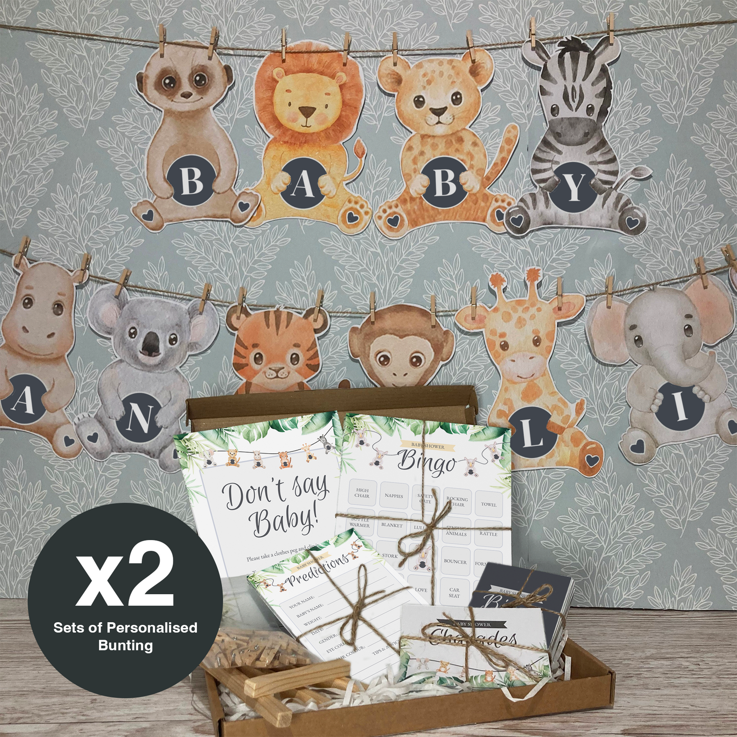 Large Baby Shower Bundle, Animal Kingdom Theme