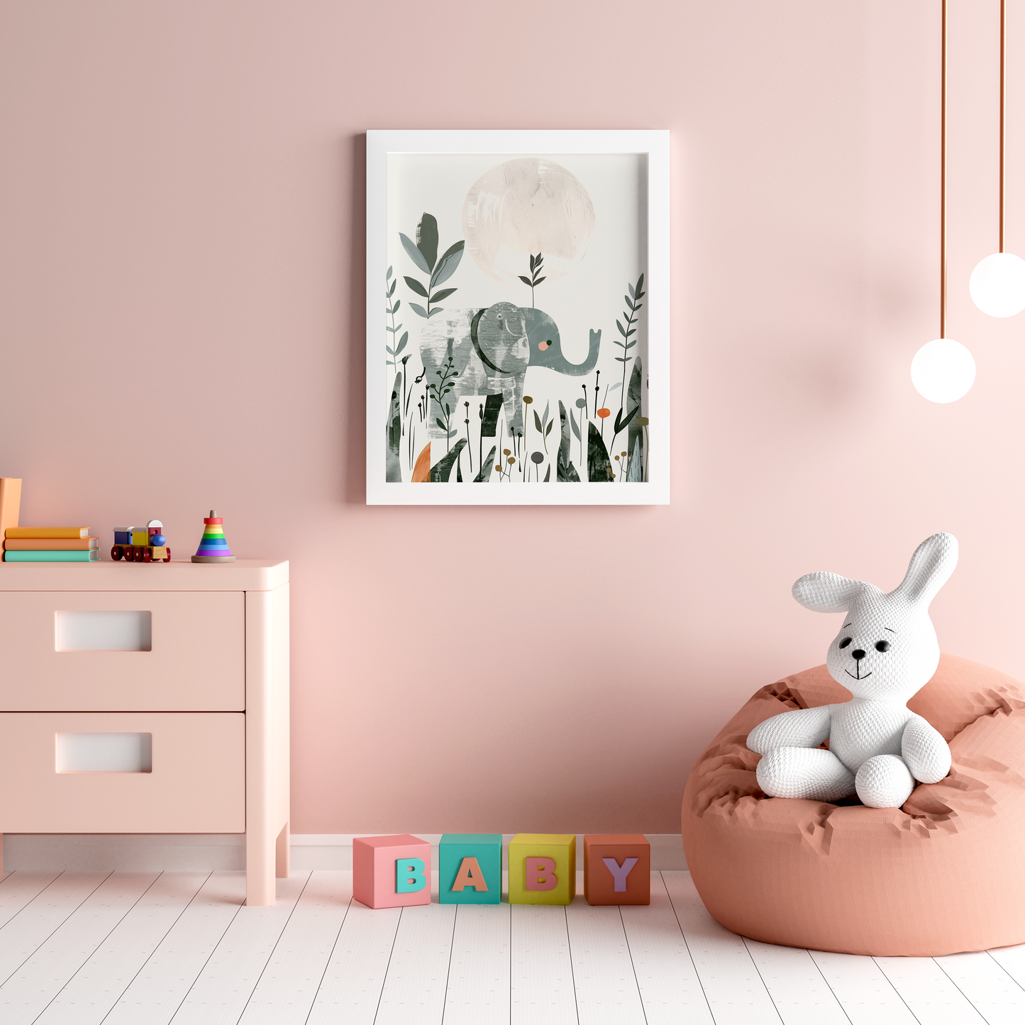 Gentle Jungle Elephant – Framed Wall Art