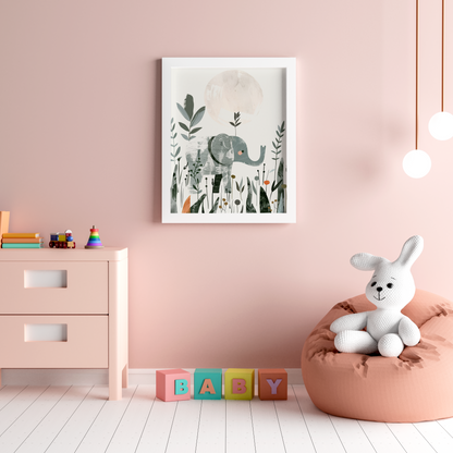 Gentle Jungle Elephant – Framed Wall Art