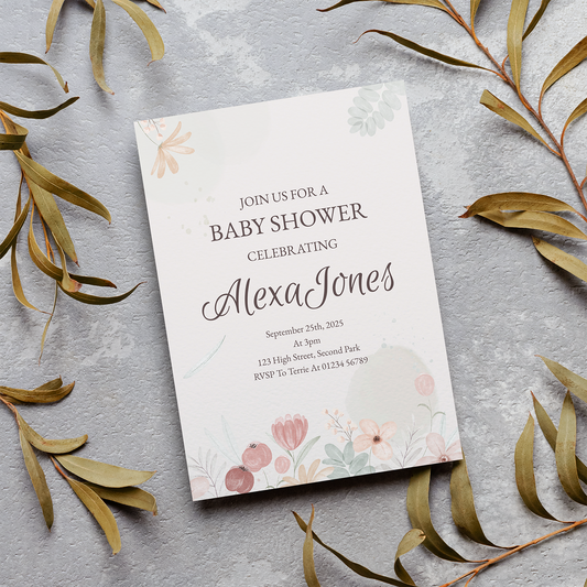 Baby Shower Invite - Flowers