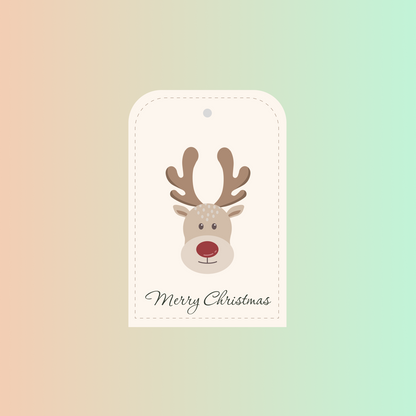 3 FOR £10 - Christmas Reindeer Gift Tags, 10 pack