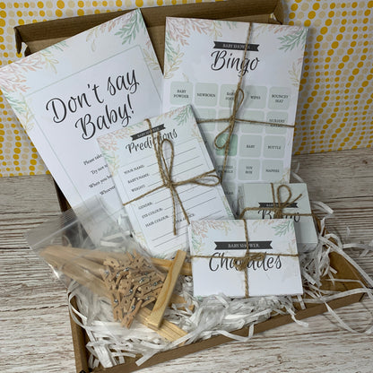 Baby Shower Games Bundle, Vintage Theme