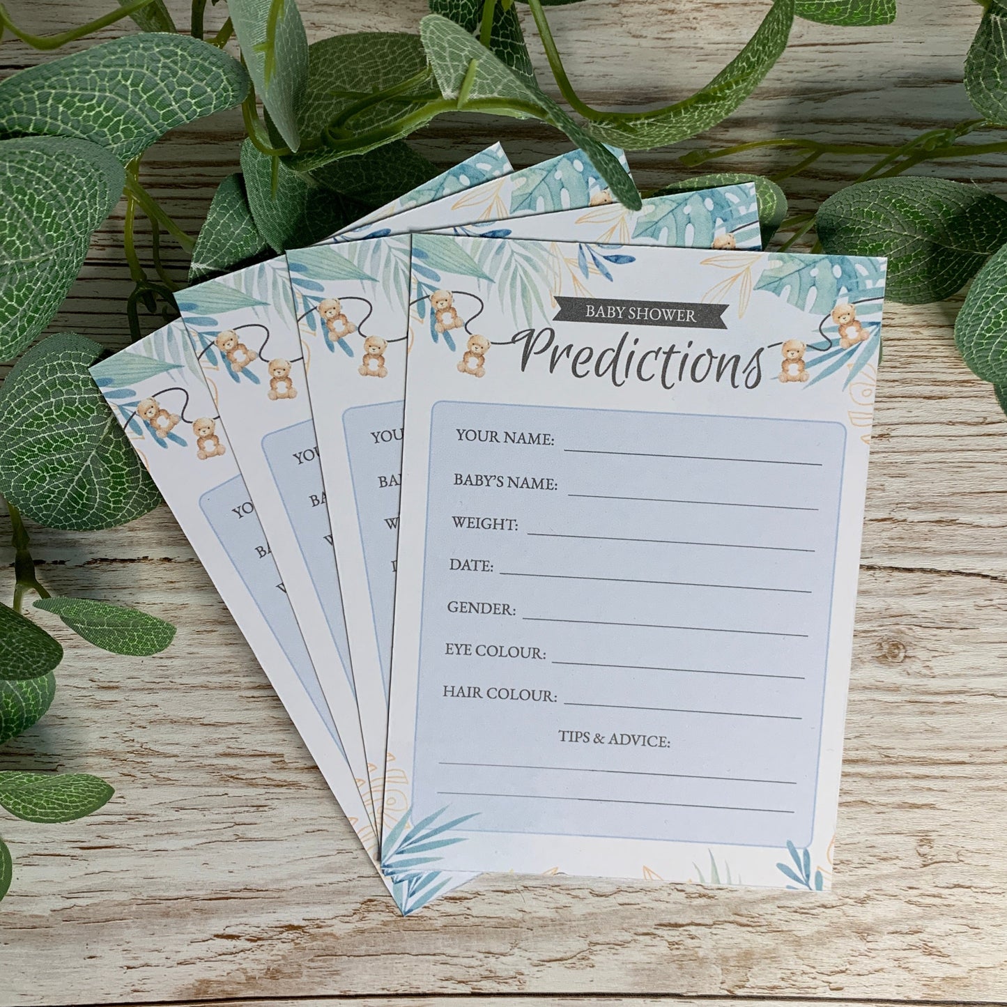 Prediction Cards - 10 Pack, Teddy Bear Theme