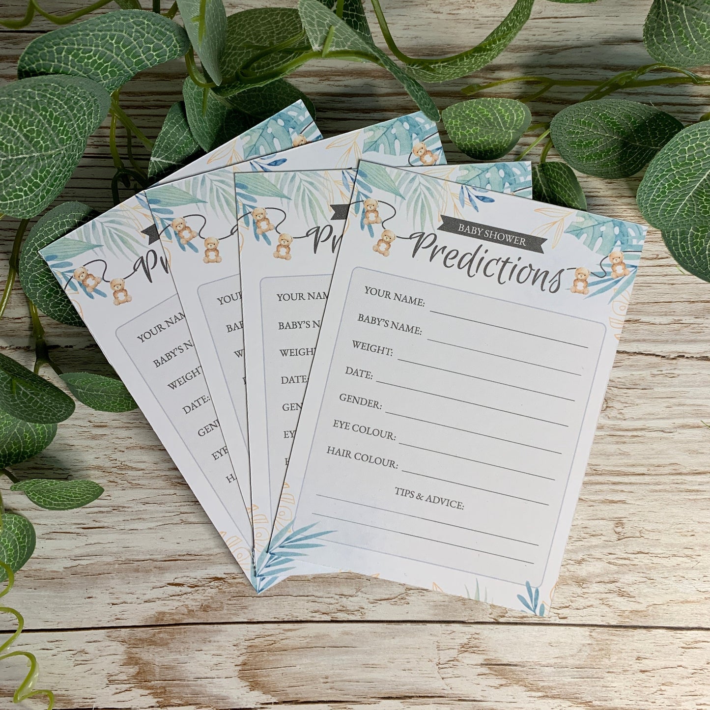 Prediction Cards - 10 Pack, Teddy Bear Theme