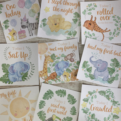 Safari Baby Milestone Moment Cards