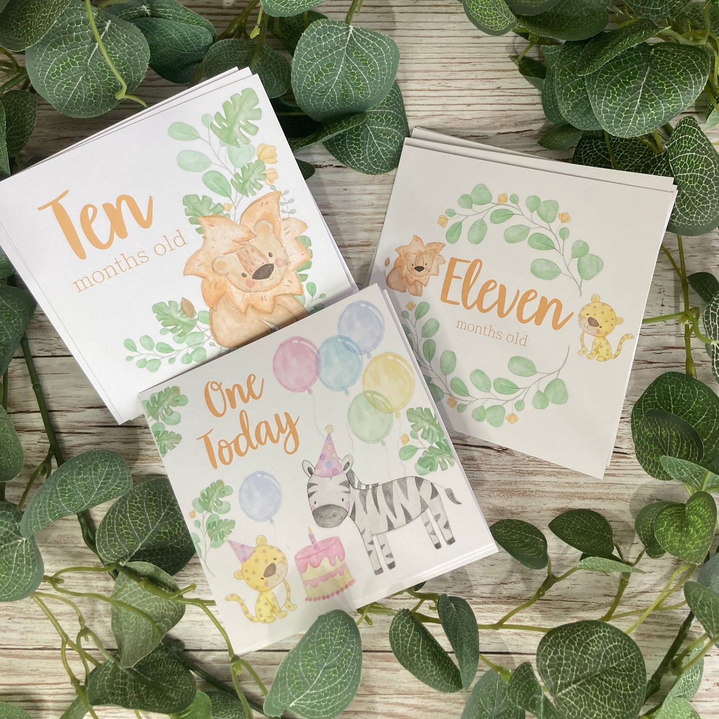 Safari Baby Milestone Moment Cards