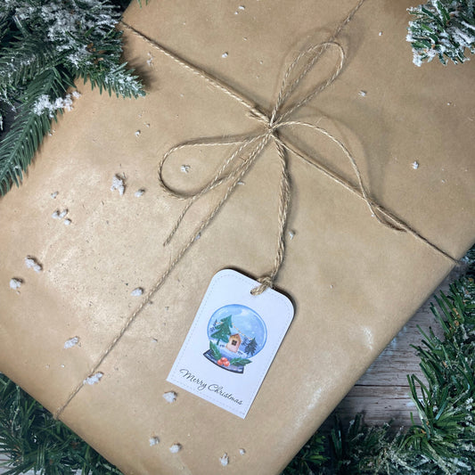 3 FOR £10 - Snow Globe Gift Tags, 10 pack