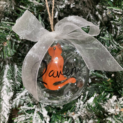 Personalised Cat Christmas Bauble
