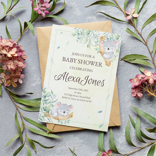 Baby Shower Invite - Koala